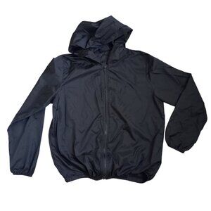 Brandy Melville Black Windbreaker Jacket - Hooded, Lightweight & Women's M/OS